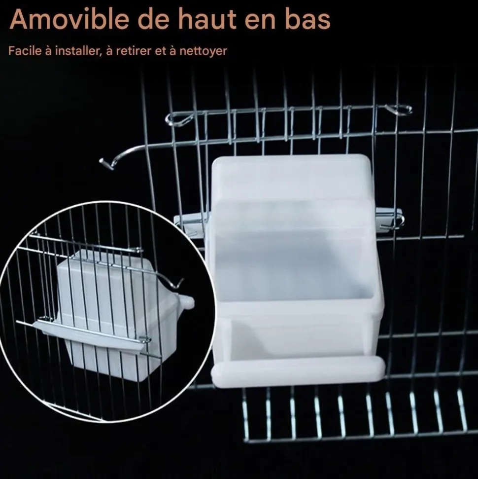 DOWNYPAWS - Mangeoires suspendues pour cage d'oiseaux - lot de 2