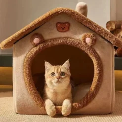 DOWNYPAWS - Niche Amovible Et Lavable Pour Animaux De Compagnie, Adaptée Aux Chats