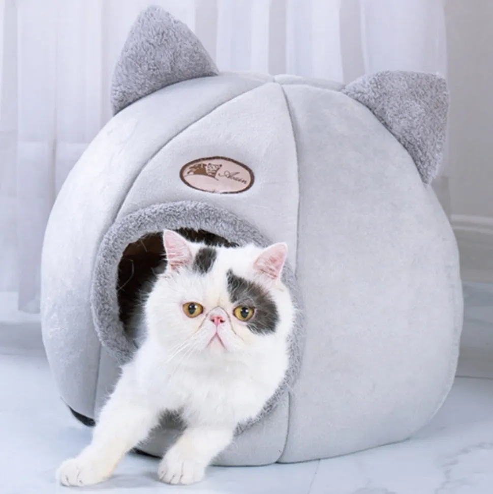 DOWNYPAWS - Panier pour chat-lit pour chat- forme de chat gris-xl 40 x 40 x 40 cm