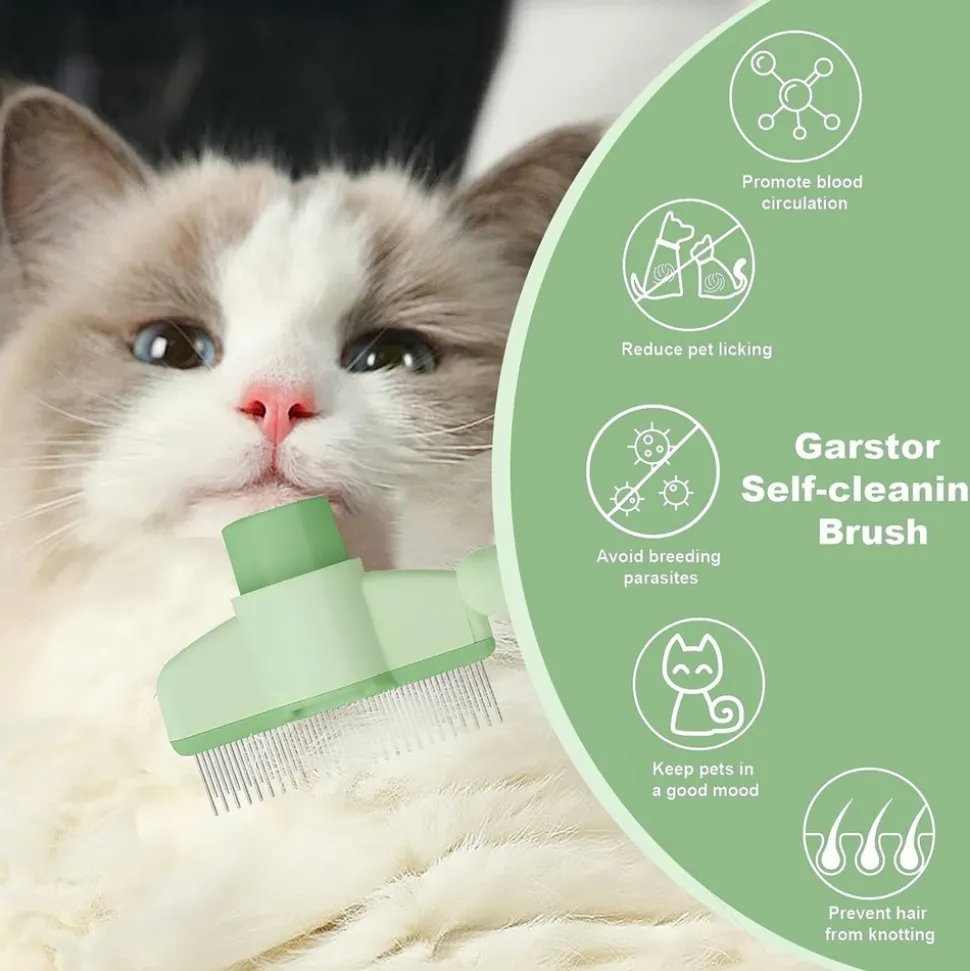 DOWNYPAWS - Peigne anti - puces en acier inoxydable (vert), taille universelle pour animaux