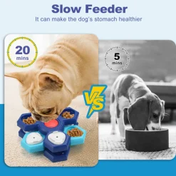DOWNYPAWS - Plateau tournant d'alimentation à 3 niveaux, jouet d'alimentation pour chien