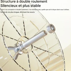 DOWNYPAWS - Roue d'exercice pour hamster diamètre 12cm-avec support jaune