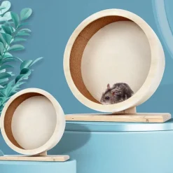 DOWNYPAWS - Roue d'exercice - silencieuse en bois