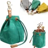 DOWNYPAWS - Sac de rangement portable en toile cirée avec cordon de serrage pour aliments et friandises de chiens