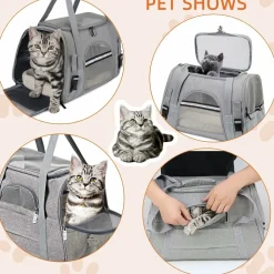 DOWNYPAWS - Sac de transport pliable et aéré pour chat/chien