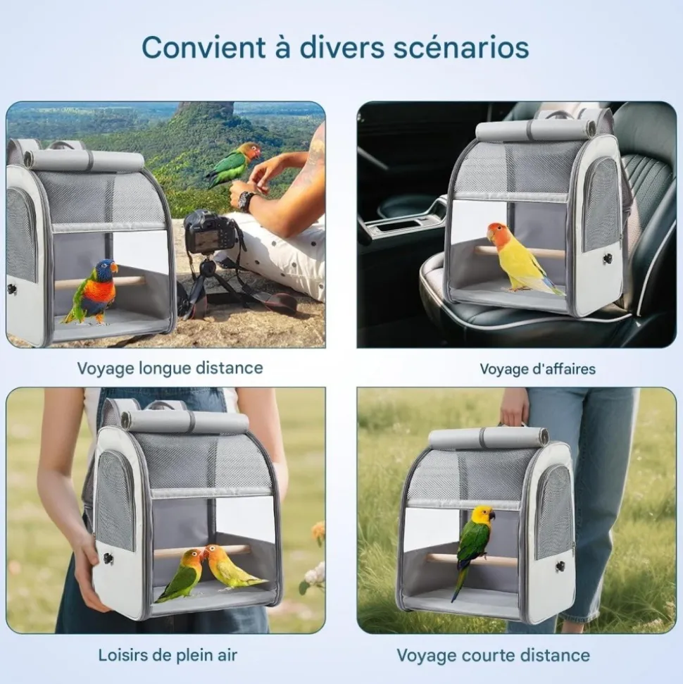 DOWNYPAWS - Sac à dos de voyage - léger, portable, avec barre debout, plateau et rideaux