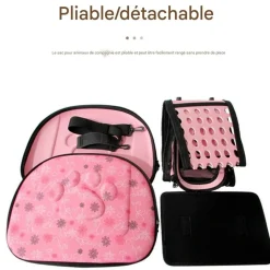 DOWNYPAWS - Sac pour chat-sac de transport pliable pour chat et chien-champagne-42*33*28.5cm