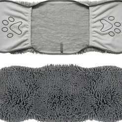 DOWNYPAWS - Serviette de bain en microfibre chenille écologique - séchage rapide et absorbante pour chats et chiens