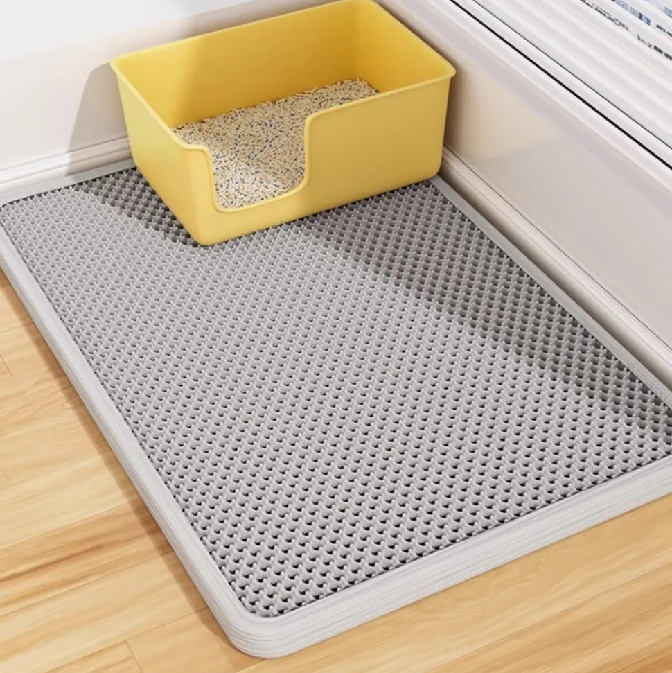 DOWNYPAWS - Tapis anti-éclaboussures et anti-taches pour litière pour chat 40*50cm