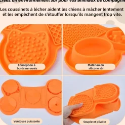 DOWNYPAWS - Tapis antifuite - 6 en 1 slow feeder gamelle
