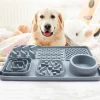 DOWNYPAWS - Tapis de léchage multifonctionnel et d'alimentation lente avec ventouse pour chiens