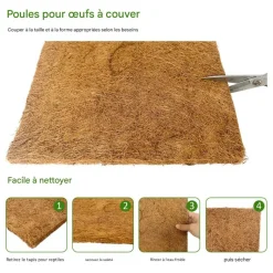 DOWNYPAWS - Tapis en fibre de noix de coco pour nid d'oiseau et animal de compagnie 40*40cm5 pièces