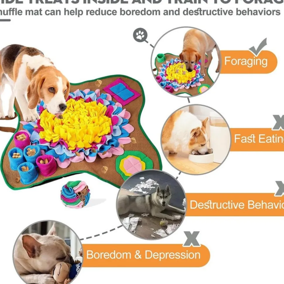 DOWNYPAWS - Tapis renifleur pour chien - développe l'instinct naturel