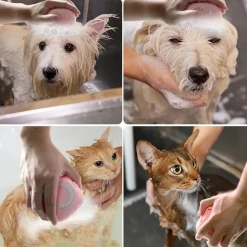 DTOPBUYAGE - Brosse de bain pour animaux de compagnie avec distributeur de shampooing dtopbuyage