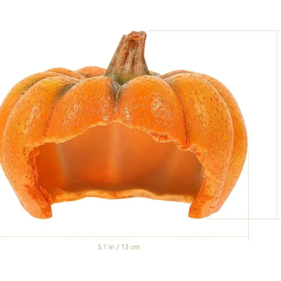 DTOPBUYAGE - Décor citrouille aquarium cachette reptile
