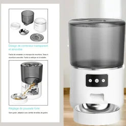 DTOPBUYAGE - Distributeur automatique de nourriture pour chats 4l