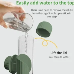DTOPBUYAGE - Distributeur d'eau automatique vert 280 ml pour oiseaux