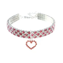 DTOPBUYAGE - Dtopbuyage collier en strass avec cœur pour chats