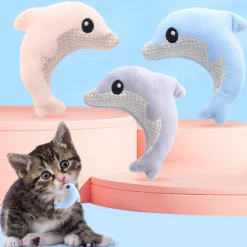 DTOPBUYAGE - Dtopbuyage jouet interactif dauphin en peluche pour chat