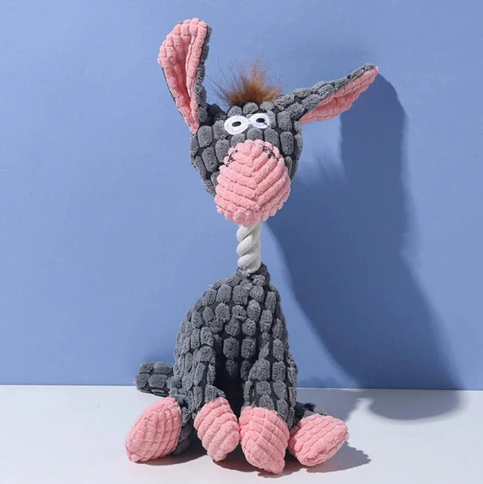 DTOPBUYAGE - Dtopbuyage jouet à mâcher en peluche d'âne pour chien