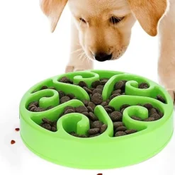 DTOPBUYAGE - Gamelle anti glouton vert plateau interactif pour animaux compagnie