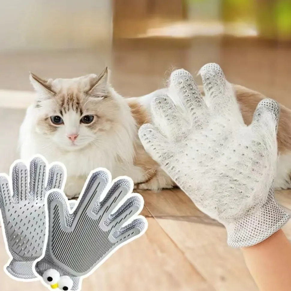 DTOPBUYAGE - Gant de toilettage 2 en 1 pour chiens et chats