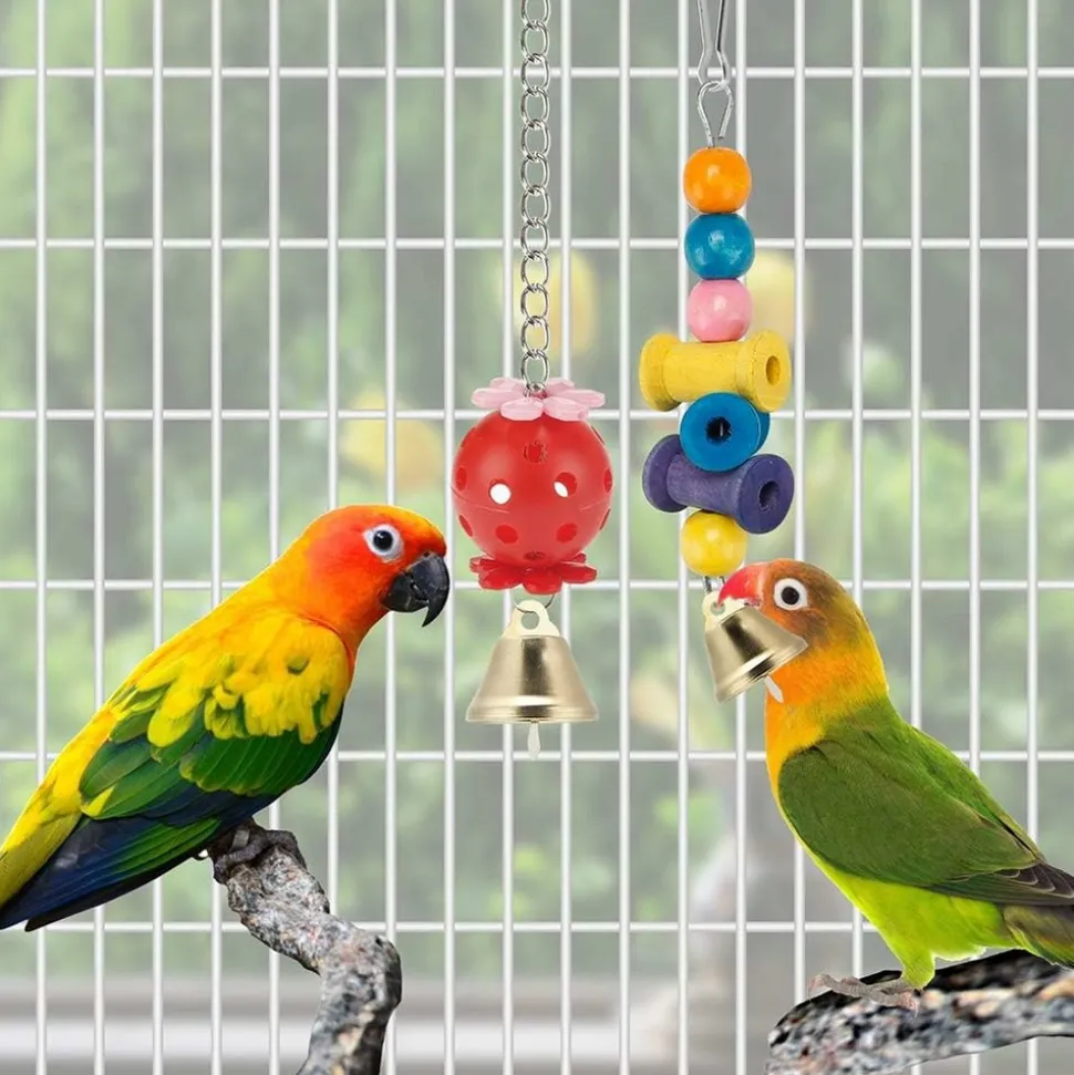 DTOPBUYAGE - Jeux pour oiseaux - avec fonctions de balance, hamac, escalade et chewing