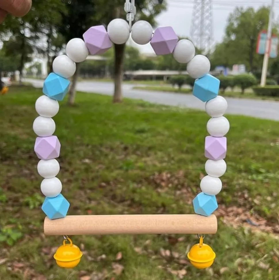 DTOPBUYAGE - Jouet balançoire perroquet clochette exercice durabl