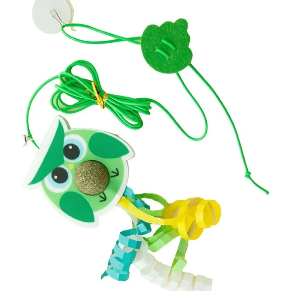 DTOPBUYAGE - Jouet de chat suspendu rebondissant catnip intérieur(petit oiseau vert)