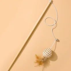 DTOPBUYAGE - Jouet plumes chat bâton bois interactive clochette