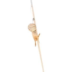 DTOPBUYAGE - Jouet plumes chat bâton bois interactive clochette