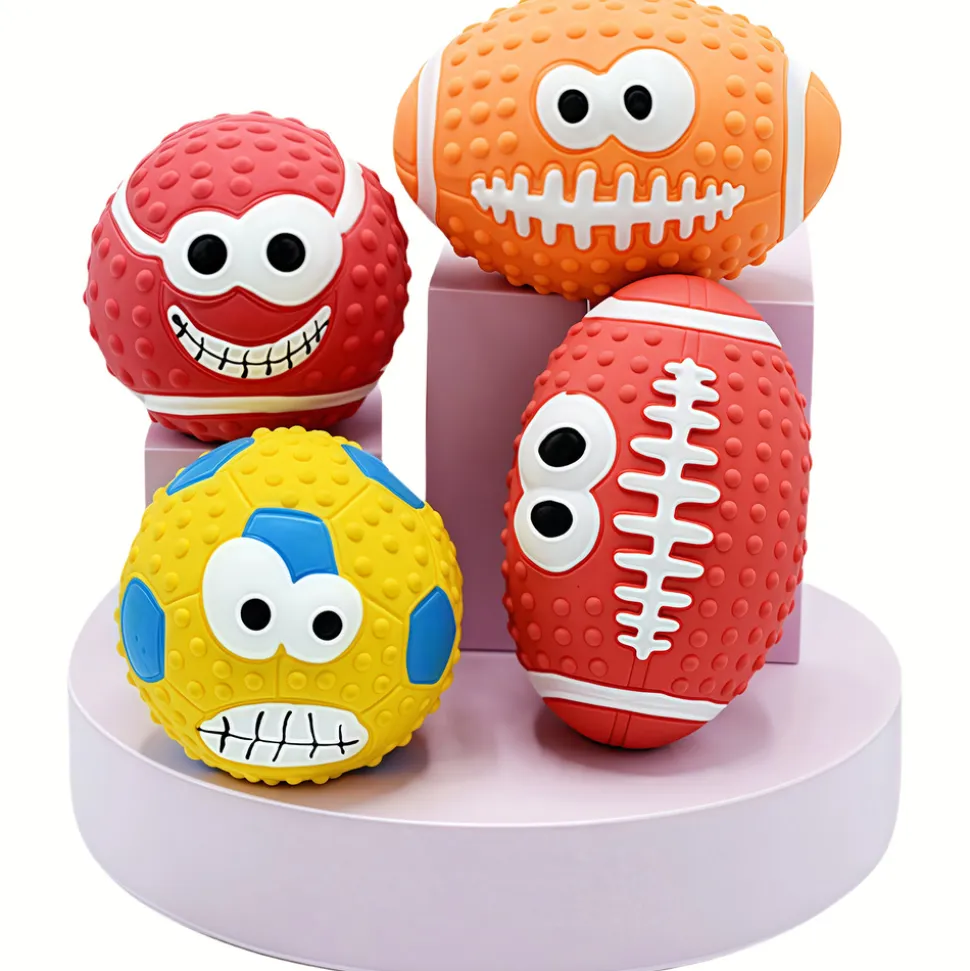 DTOPBUYAGE - Jouets de dentition pour chien - jouets à balles - 4 pièces