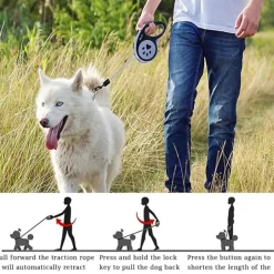DTOPBUYAGE - Laisse rétractable 5 m pour chiens petit moyen taille noir
