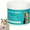 DTOPBUYAGE - Lot de 100 - lingettes douces pour les yeux de chat et chien