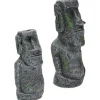 DTOPBUYAGE - Lot 2 statues tête île pâques déco