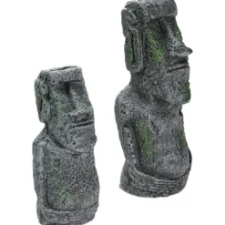DTOPBUYAGE - Lot 2 statues tête île pâques déco