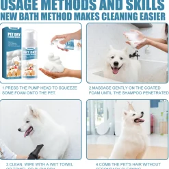 DTOPBUYAGE - Mousse de bain sec pour animaux de compagnie, 60 ml - dtopbuyage