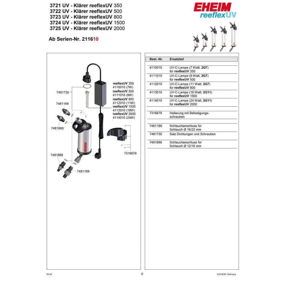EHEIM - Stérilisateur ReflexUV 800