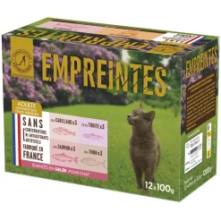 EMPREINTES - Emincés en gelée (cabillaud, truite, saumon, thon) pour chat 12x100g