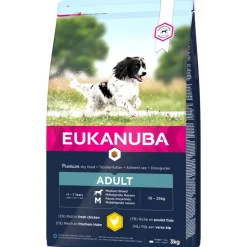 EUKANUBA - Croquettes au poulet, pour chien adulte de taille moyenne - 3kg