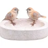 FARMWOOD ANIMALS - Bain oiseau en résine avec oiseaux 20 x 15 x 10.5 cm moineau