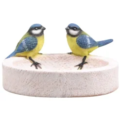 FARMWOOD ANIMALS - Bain oiseau en résine avec oiseaux 20 x 15 x 10.5 cm mésange charbonnière