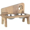 FELIFORMIA - Feliformia® Gamelle Chat 600ml Support en bois avec 2 Bols Gamelle Chat surélevée acier inoxydable Bol pour Chat et Petit Chien