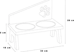 FELIFORMIA - Feliformia® Gamelle Chat 600ml Support en bois avec 2 Bols Gamelle Chat surélevée acier inoxydable Bol pour Chat et Petit Chien