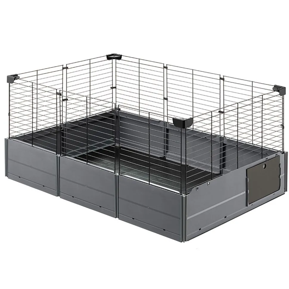 FERPLAST - Cage modulable ouverte pour cochons d'inde multipla open, en grillage métallique et plastique recyclé
