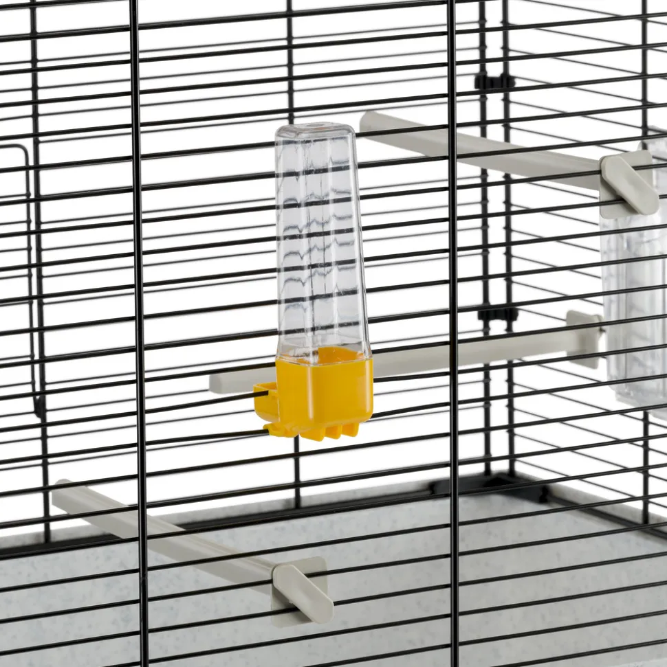 Ferplast cage oiseau piano 4, cage canari oiseaux, avec mangeoires, abreuvoir pour oiseaux, 59 x 33 x h 55 cm, avec accessoires,