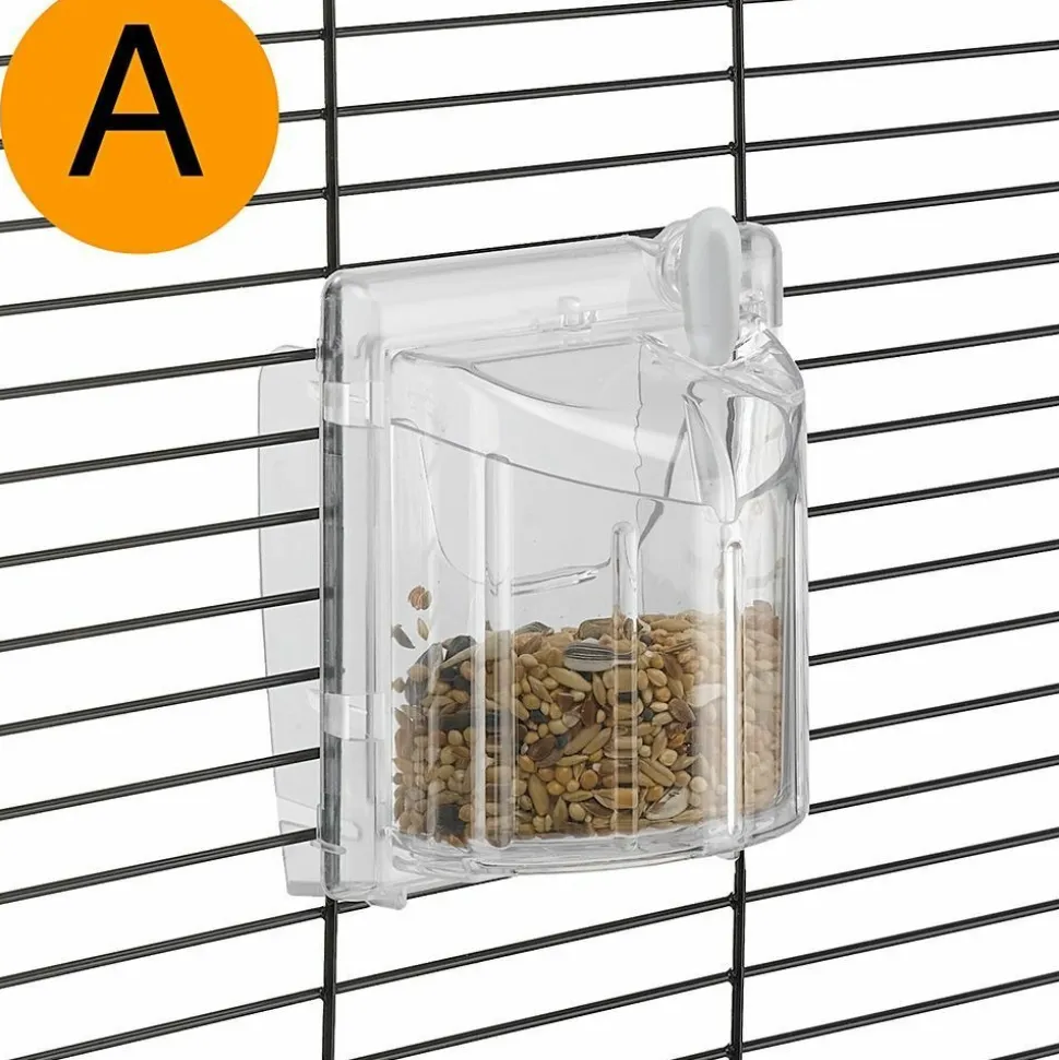 Ferplast cage pour canaris et autres petits oiseaux exotiques palladio 4, design élégant avec toit panoramique, accessoires et
