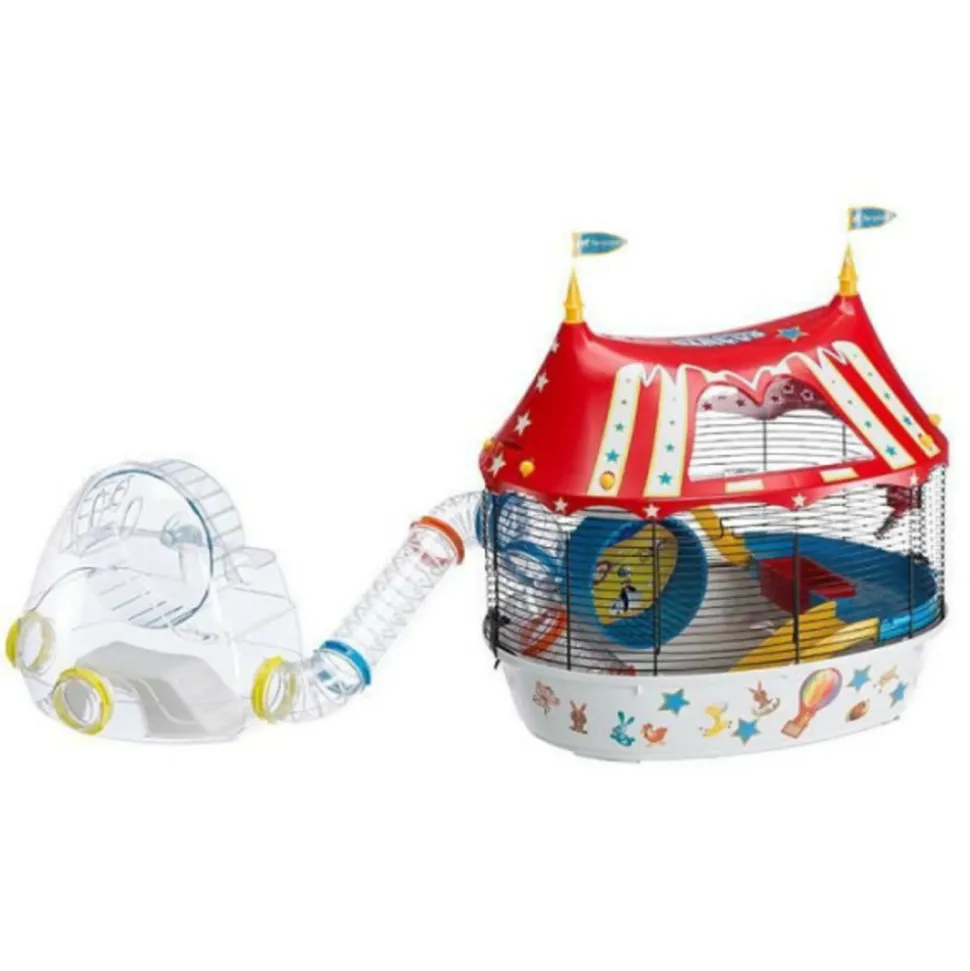 FERPLAST - Cage pour hamster circus fun 49,5*34*42,5 cm - rouge -