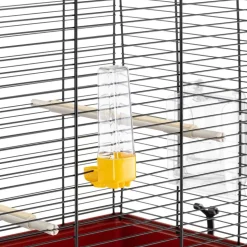 Ferplast cage rectangulaire pour oiseaux exotiques et canaris rekord 3, livrée avec accessoires et mangeoire tournante, métal
