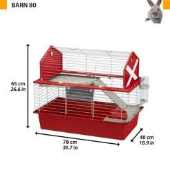 FERPLAST - Clapier barn 80 78x48x65 cm rouge